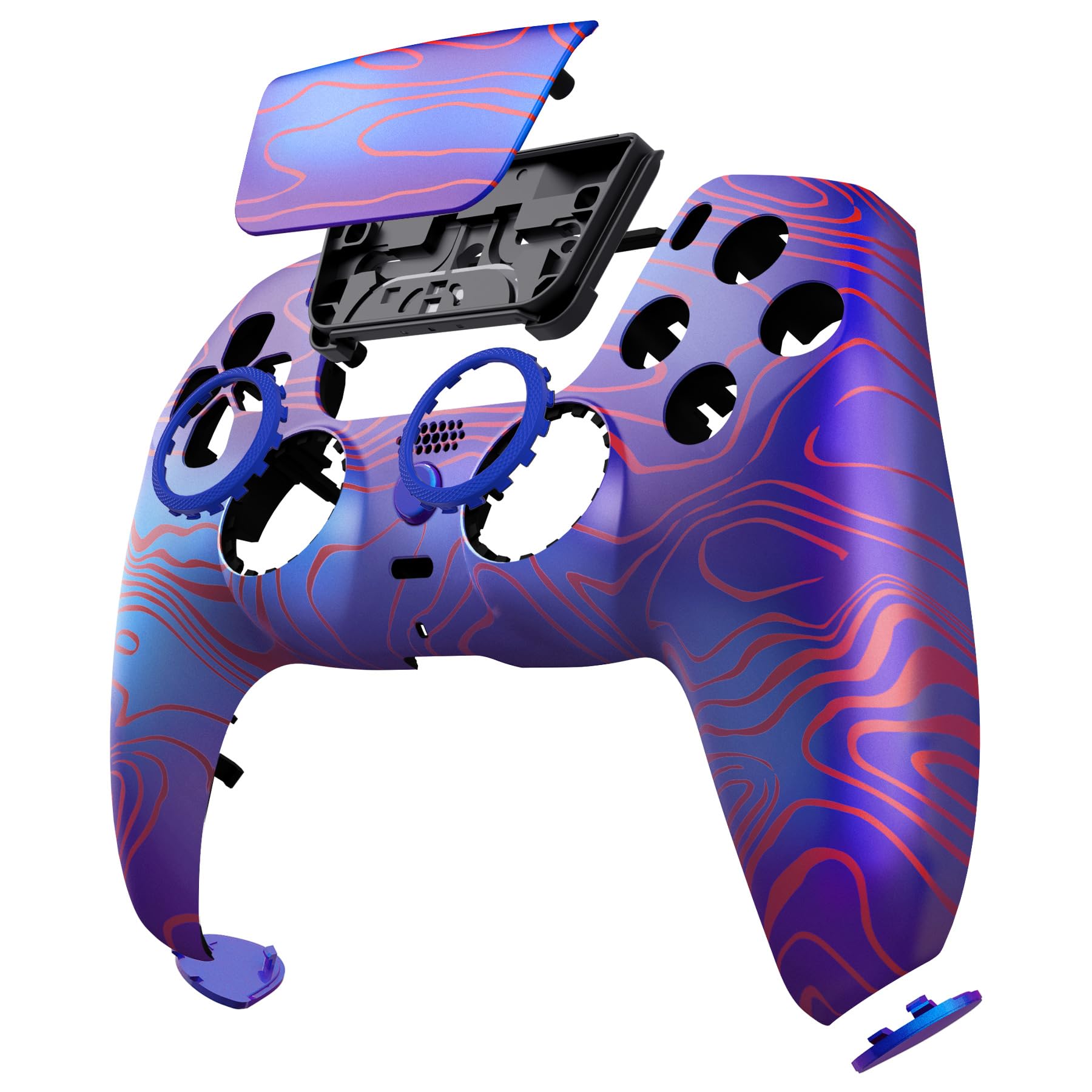 eXtremeRate Luna Cover per ps5 Controller Joystick,Shell Frontale Touchpad Ricambio,Scocca Ridisegnata&Anelli per ps5 Joypad BDM 010/020/030/040/050-Damascuscamo