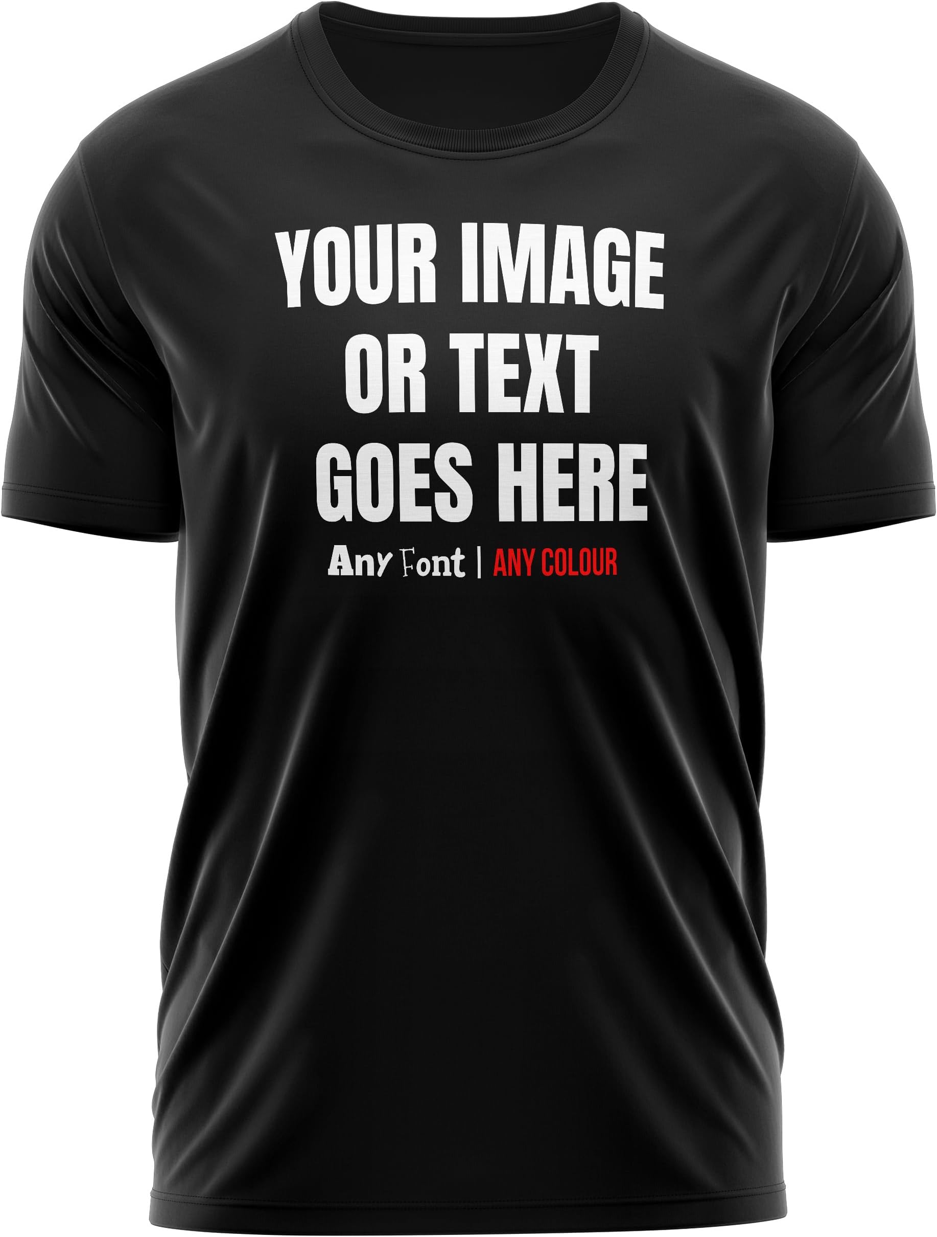 Mens Custom Activewear T Shirt Polyester Sports Any Text Image Personalised Printed Workwear Logo Marathon Photo Tee