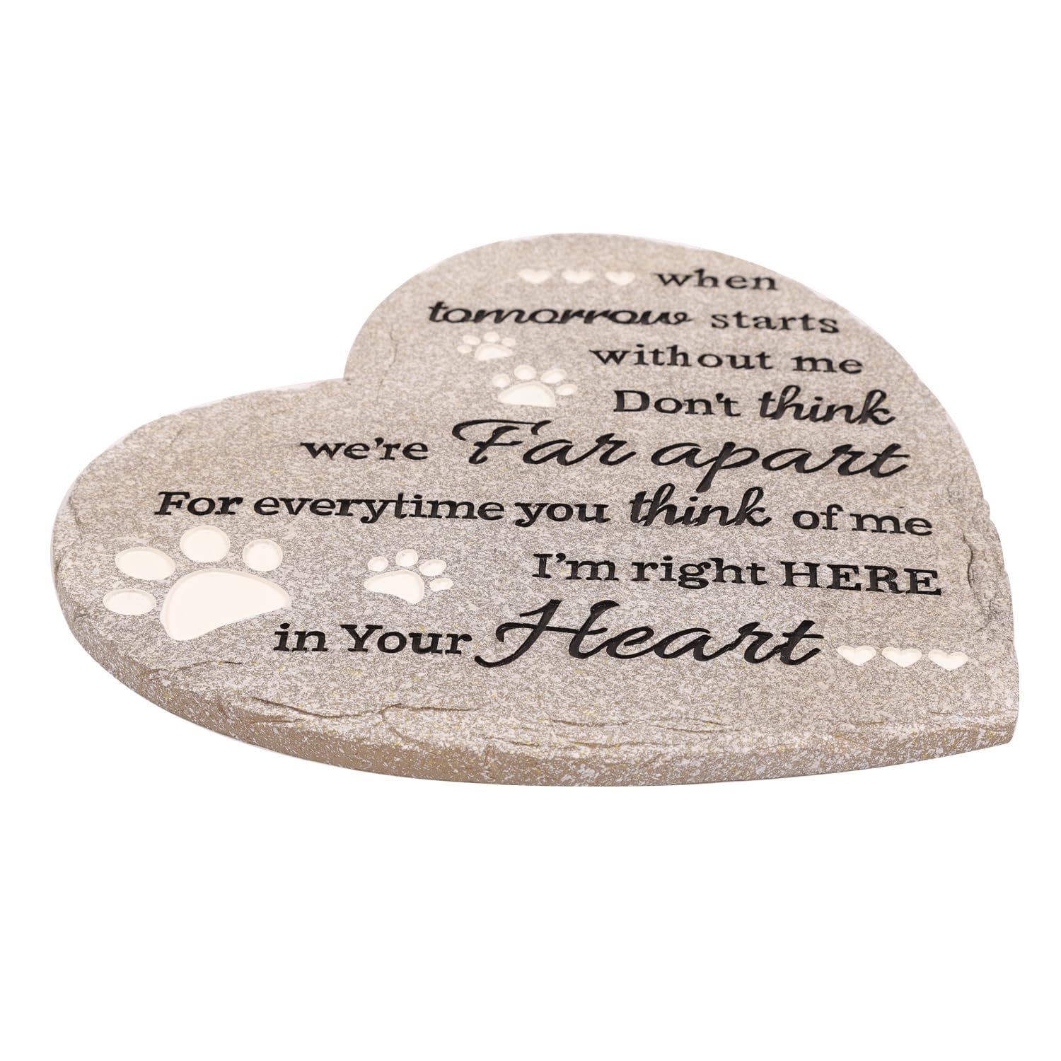 youdear memorials Pet Memorial Stone for Dogs Cats 25 CM Dog Memorial Gifts for Loss of Dog Heart Shaped Cat Memorial Stones - Image 3