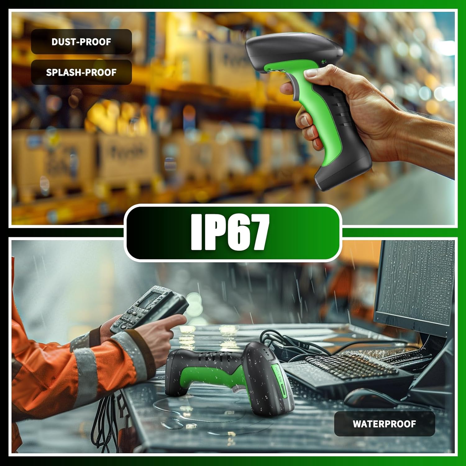 NETUM RD Series 2D QR Industrial Bluetooth Barcode Scanner with Charging Dock (RD-1950)