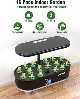 Growell Hydroponics Grow System Kit 16 Capsules (Black)