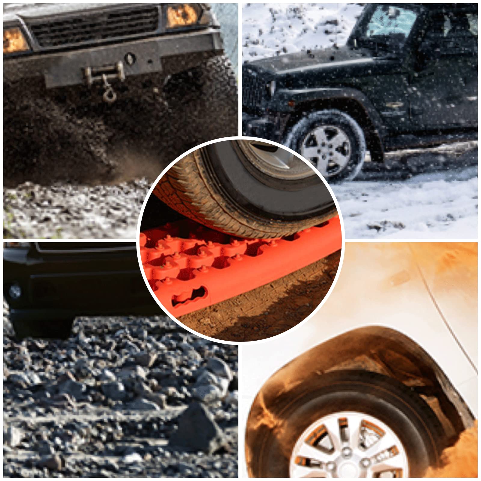 Przenośne tory trakcyjne awaryjne, Tire Traction Recovery Mats For Off Road Vehicles Pack Of 2 Multicolor(Dark Green)