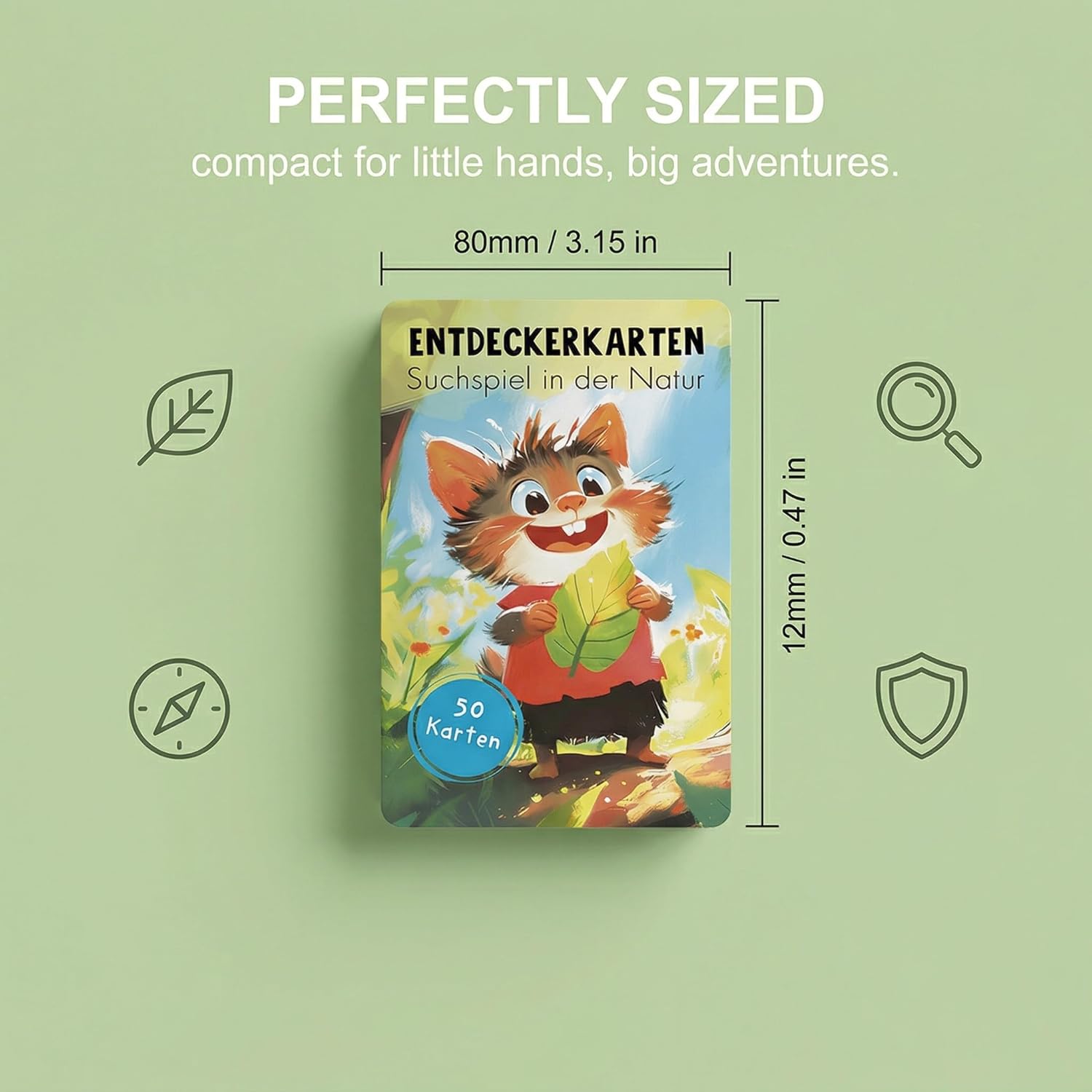 One Set of Exploration Card, Explorer Cards for Children, Search Game Cards with 100 Tasks, for Outdoor Nature Exploration, Indoor Treasure Hunt and Forest Walks, Multicoloured