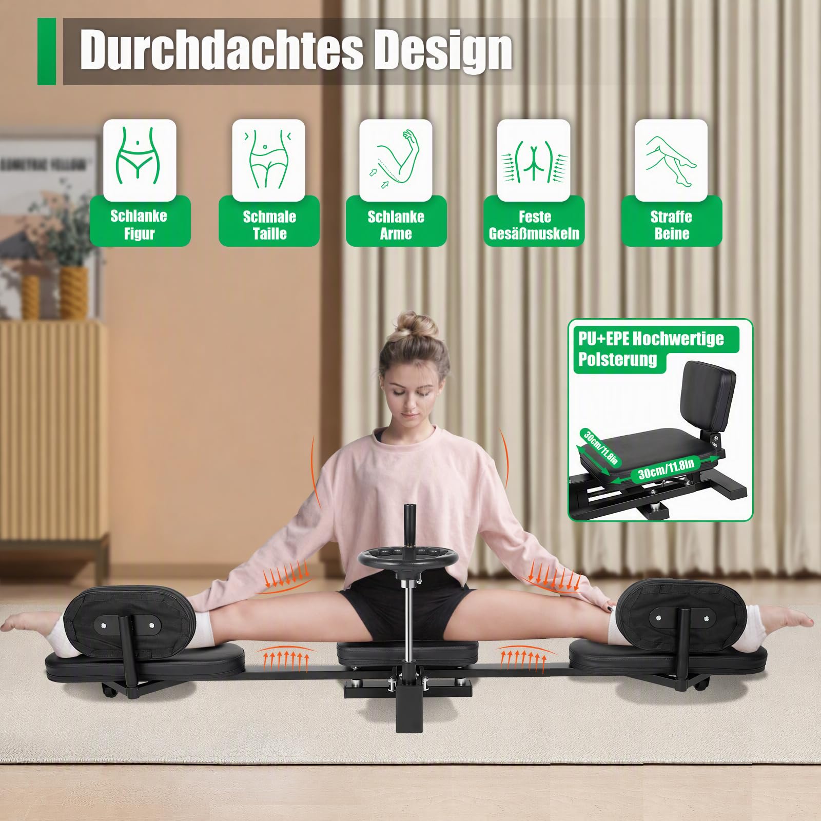 Beinspreizer Professional Spagattrainer Beindehnungstrainer Flexibilität Dehnen 180-Grad-Streckung Leg Stretcher Stretching Machine