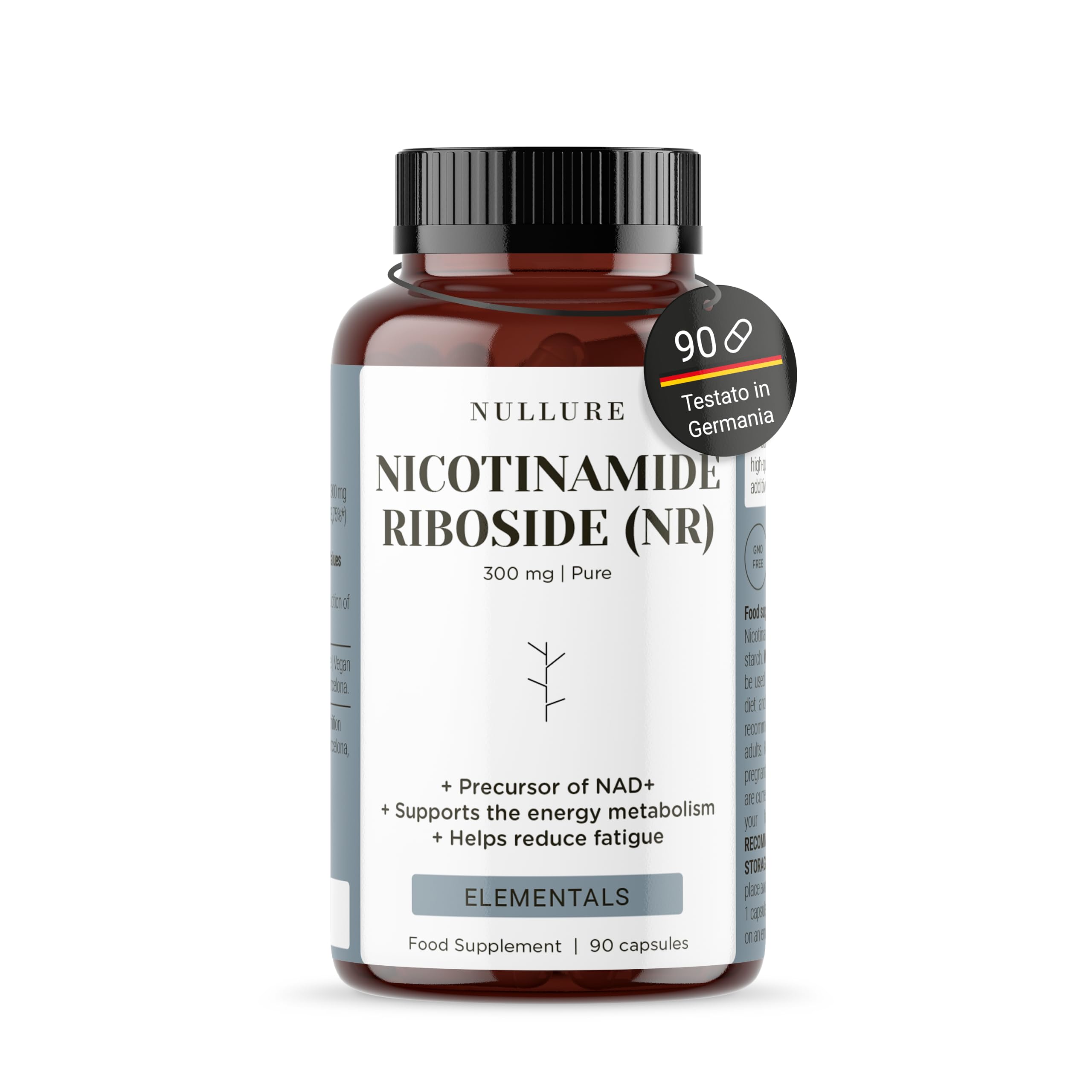 Nicotinamide riboside cloruro 300 mg, formula mono-ingrediente, 90 capsule senza