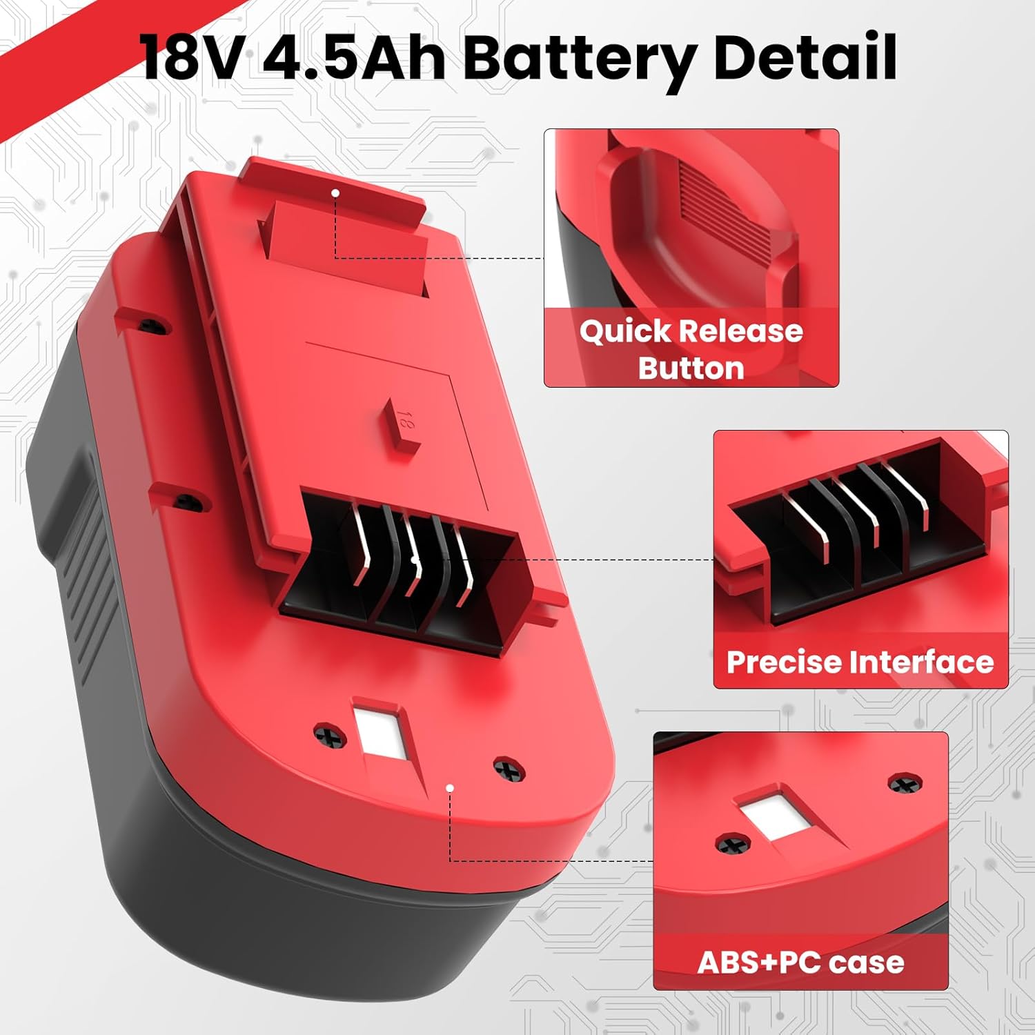 2Pack 4.5Ah HPB18 Ni-Mh Replacement Battery for Black and Decker 18V Battery HPB18 HPB18-OPE Compatible with Black Decker Battery 18 Volt Tools A1718 FS18FL Firestorm Cordless Power Tool (2Pack-1)