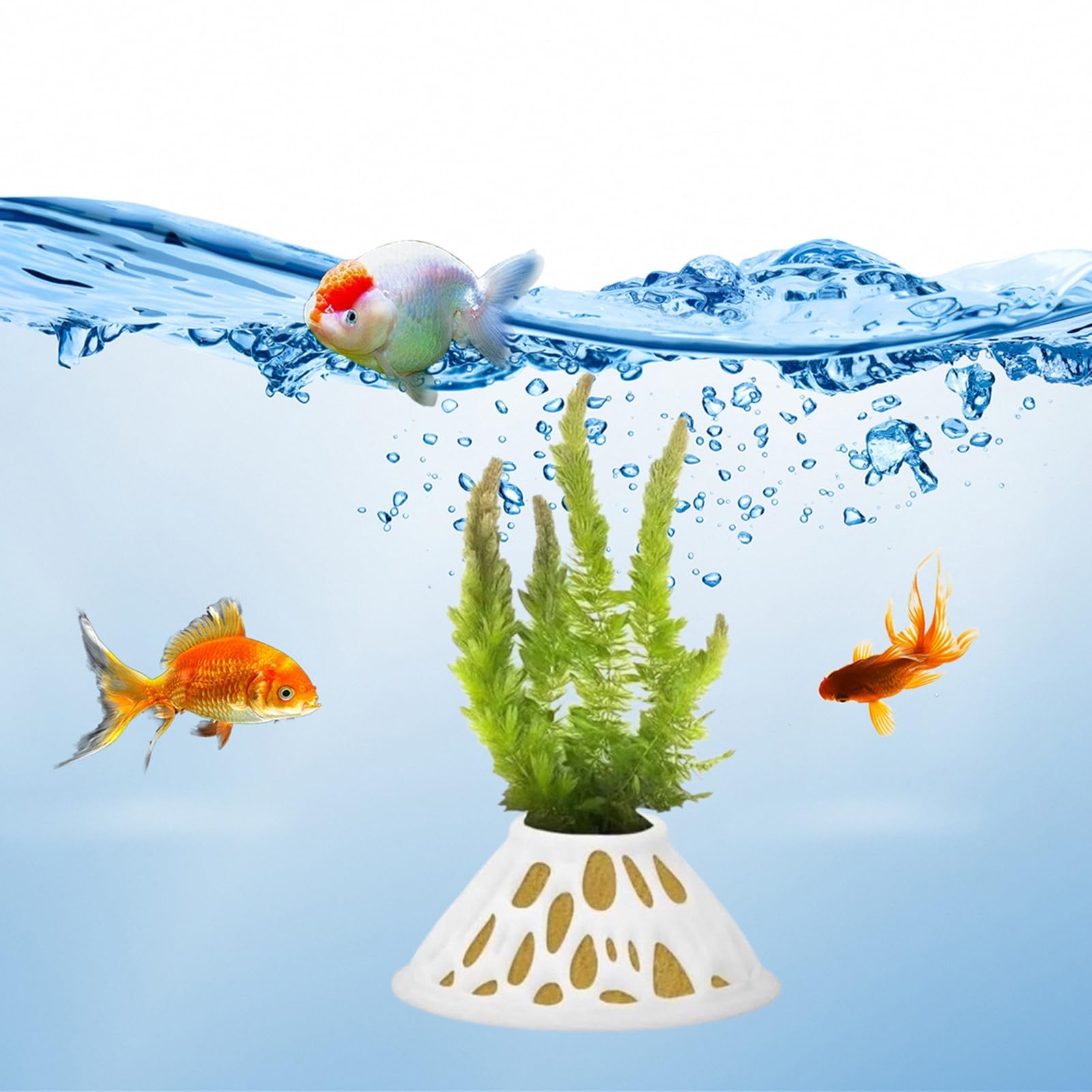 2 Pack White Plastic Aquarium Plant Pots – Durable Aquatic Plant Holder with Drainage Holes, Fish Tank Decor for Live Plants | Shatterproof &