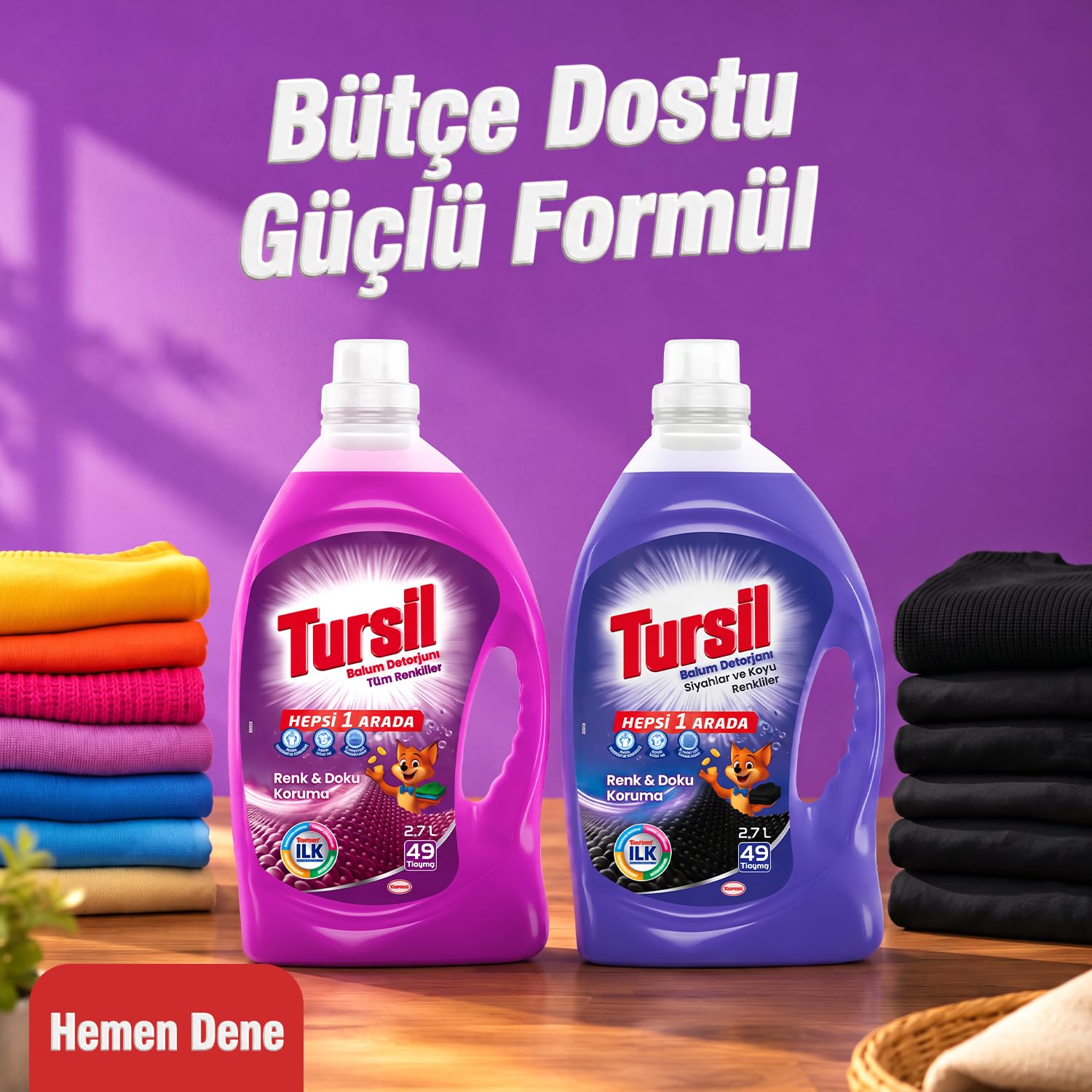 Tursil Bakım Deterjanı Siyahlar ve Koyu Renkliler 2.7L