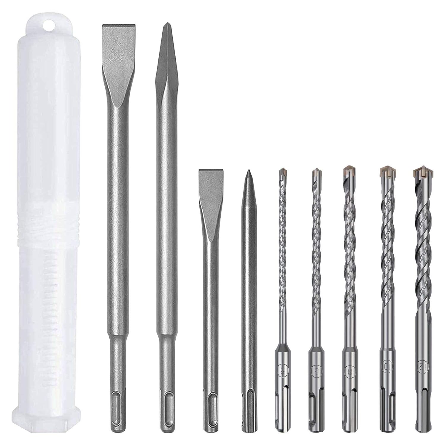 Burin SDS PLUS Carrelage 14X300X50, Burin Plat Pour Carreleur Haute Qualité, Ciseau à Carrelage Burin Coudé Avec Tige Ronde Pour Cé - Bricolage