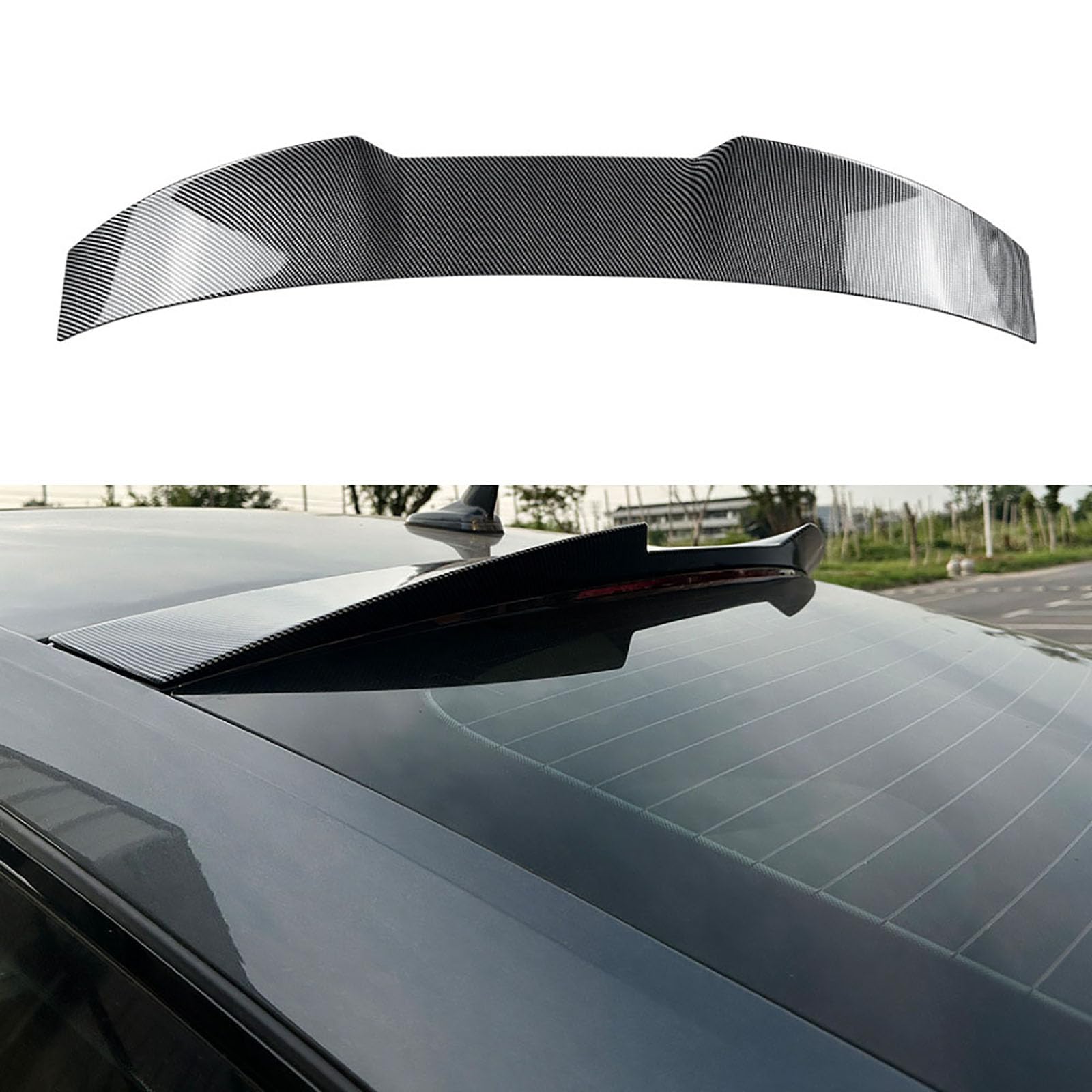 YPFYBHD Compatible with Audi A7 S7 C8 2019+ Oversea, Car Rear Roof Trunk Spoiler Wing Air Deflector Tuning Exterior Accessories,carbon fiber look