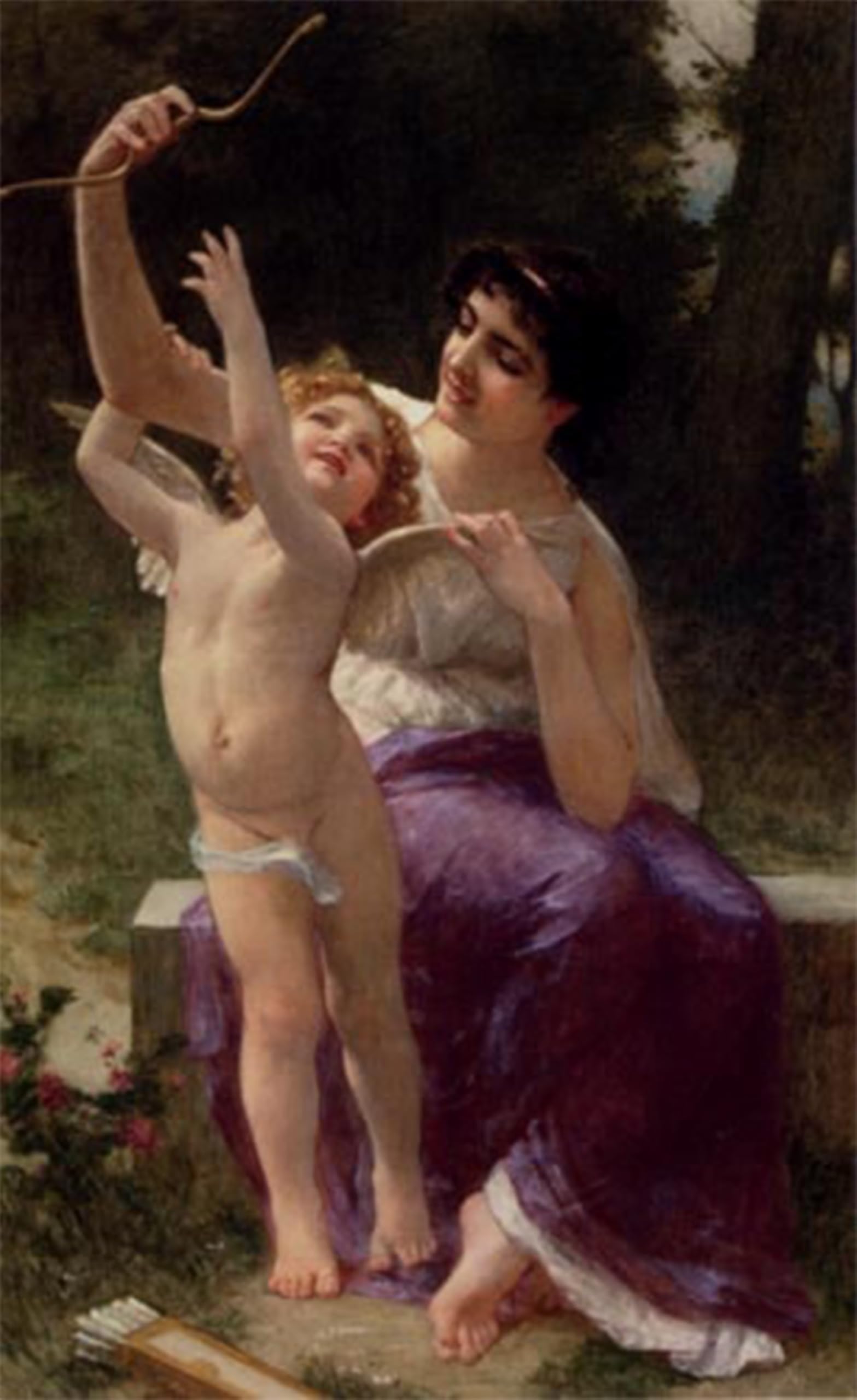 SERENDIPITP Vintage Wall Art Canvas Nordic Poster Canvas Print Picture Venus and Cupid by Guillaume Seignac Wall Art Poster for Home Decor 60x90cm