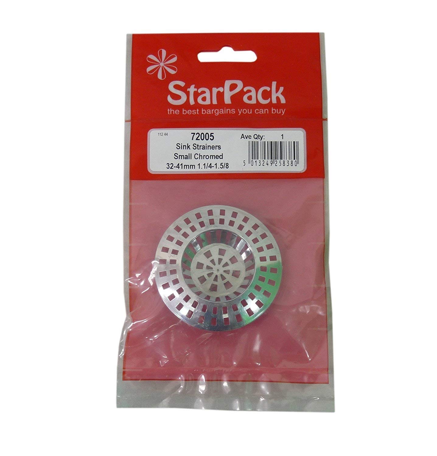 Starpack Home Sink Strainer Chromed Small - 32-41Mm (1.1/4 - 1.5/8In.) (1 Pc) 1 Pack/S