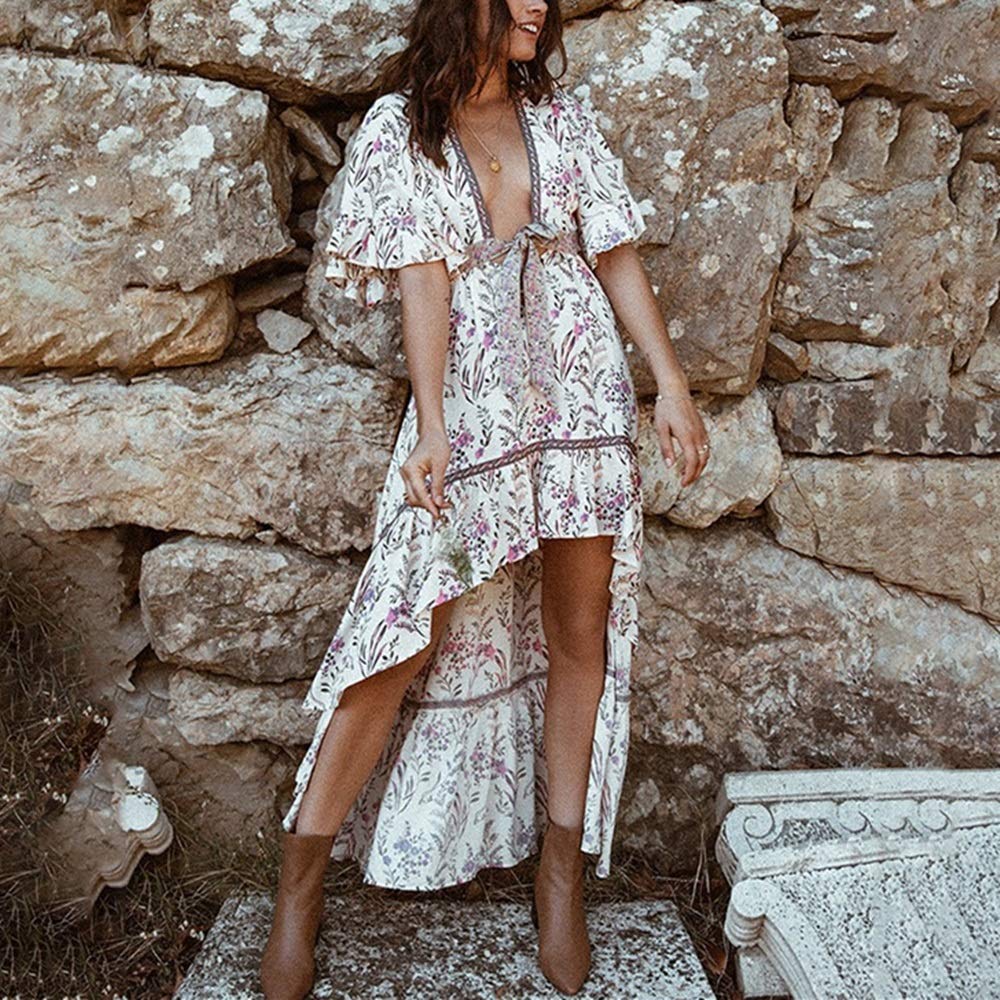 Amazon.co.jp: レディース リゾートワンピース ボヘミアディープ