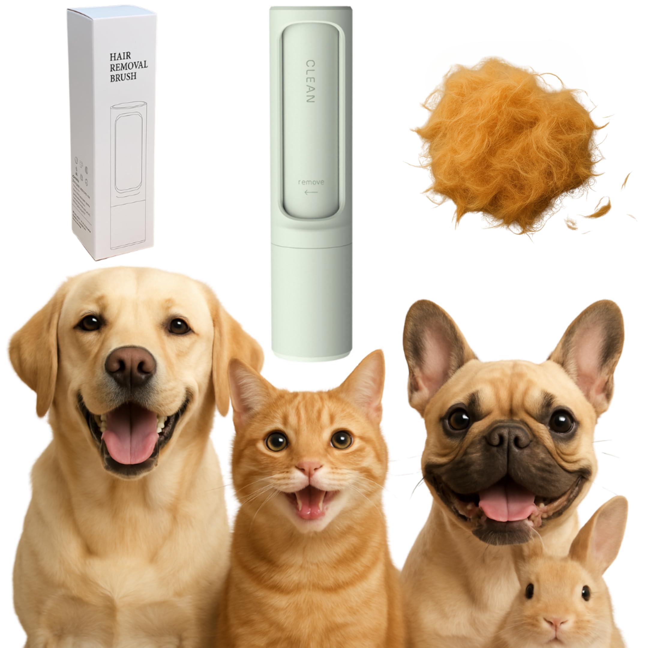 Reusable Lint Brushes for Pet Hair on Clothes & Soft Fabrics, Compact Self-Cleaning Pet Hair Roller, Portable & Travel-Friendly, Rotating-Design, No Refills Needed (Pistachio Glaze)