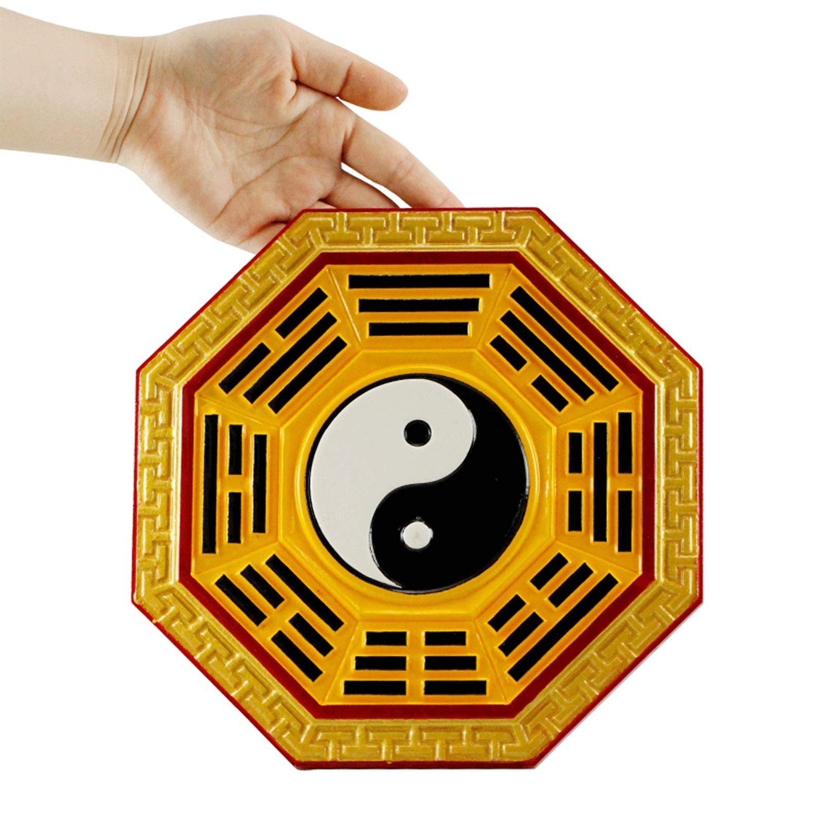 HDBCYUAZ Chinese Feng Shui Bagua Mirror，Tai Chi Mirror Made of Peach Wood A Great Gift for Your Family and Friends(23cm)