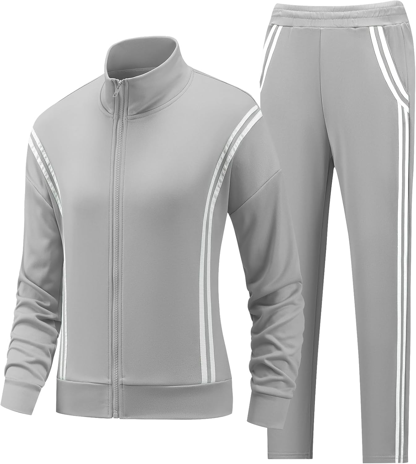 Womens Track Suits Sweatsuits 2 Piece Set Zip Up Workout Jogger Sets with Jogging Jackets and Pants