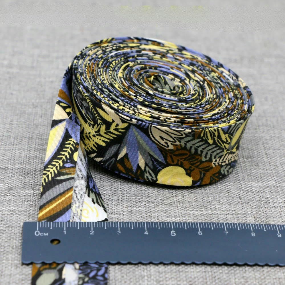 Ruban De Biais Coton Imprimé 25 Mm - 10 Mètres - Pour Couture, Travaux Manuels, Déco