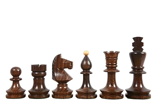 Vista 2 de Reproduced Romanian-Hungarian National Tournament Weighted Chess set in Indian Rosewood & Natural Boxwood chess pieces Handmade Chess Set