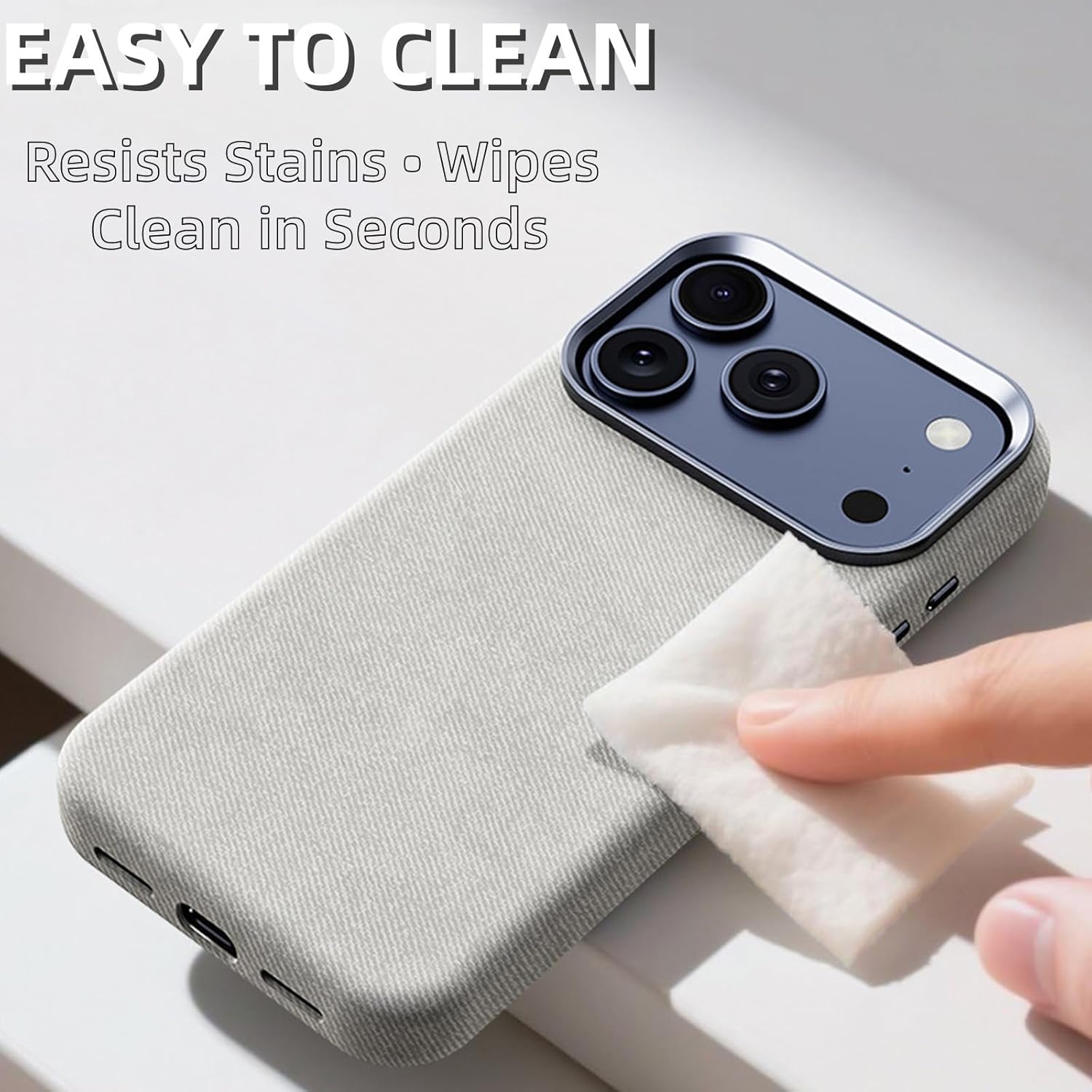 Case for iPhone 17/17 Air / 17 Pro / 17 Pro Max, Leather-Like Flannel Magnetic Case Compatible with MagSafe, Soft Lining, Anti-Slip Grip, Drop Protection(Red,17 Pro)