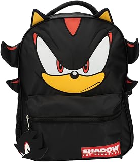 Sonic The Hedgehog Shadow 16 Inch Backpack for Kids - 3D Quills Ears, Durable Water-Resistant School Bag Boys Girls
