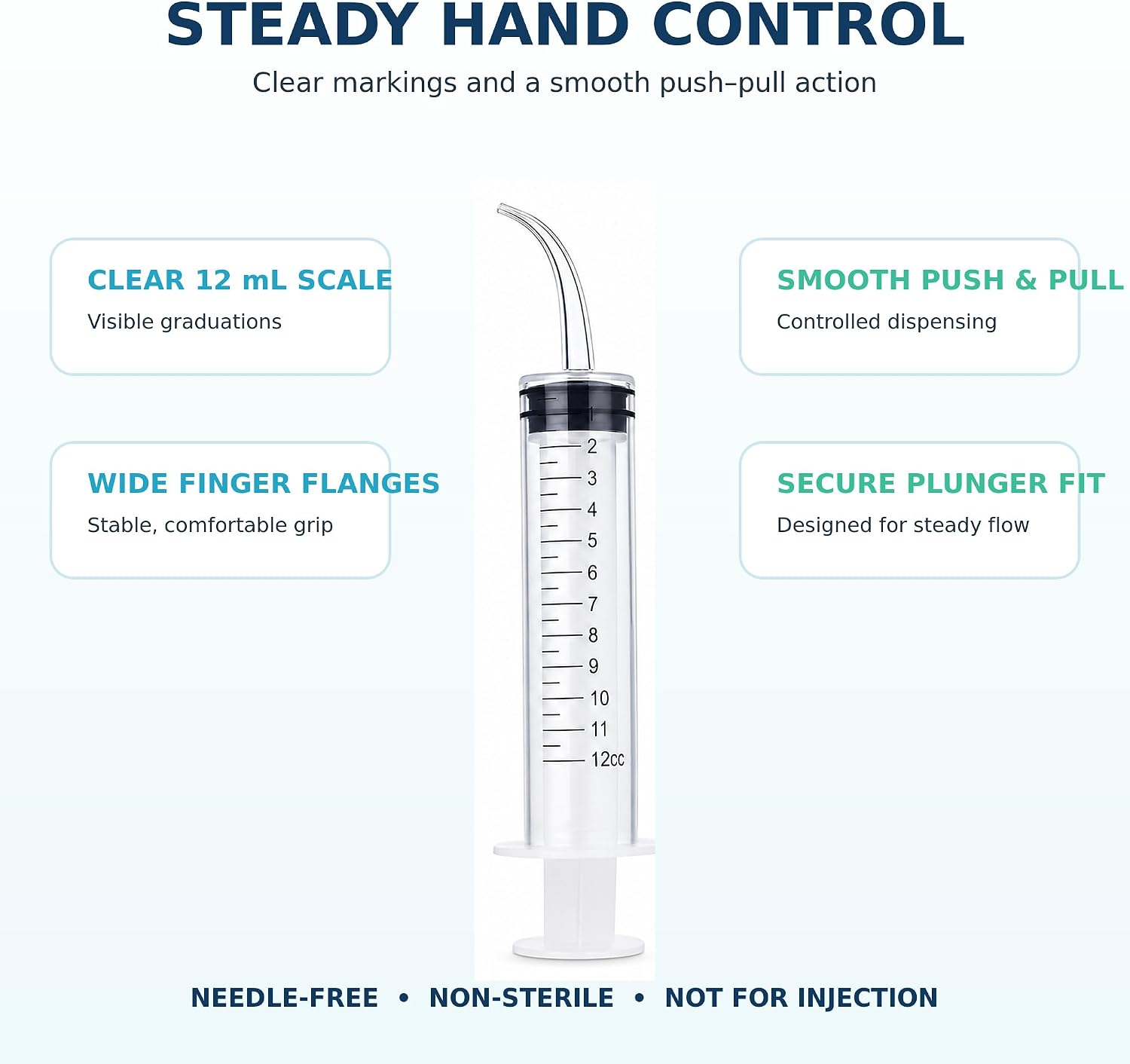 5 Pack 12 mL Curved Tip wisdom teeth syringe