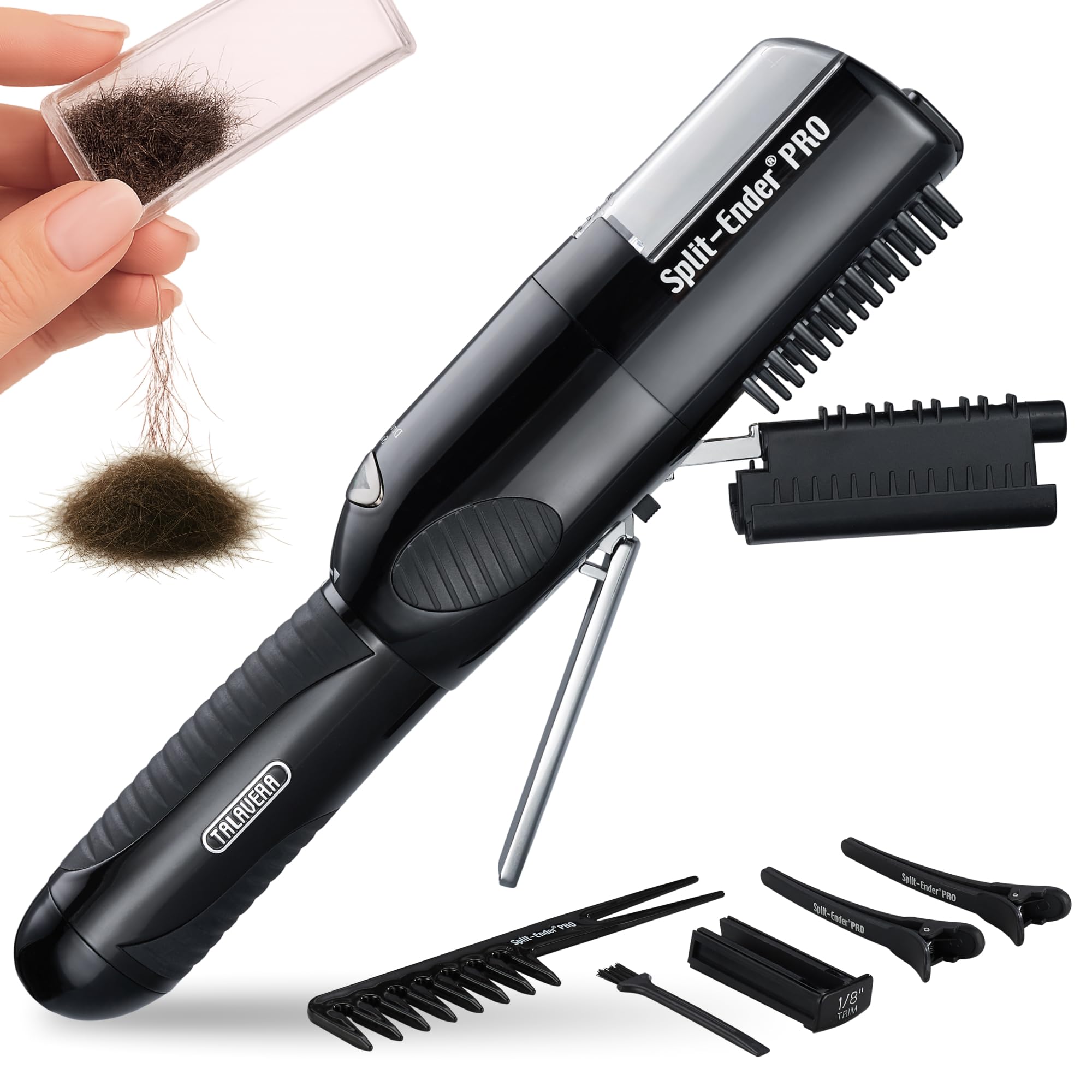 Split Ender Pro Salon - Cortacésped profesional inalámbrico para puntas abiertas secas, dañadas y quebradizas, color negro