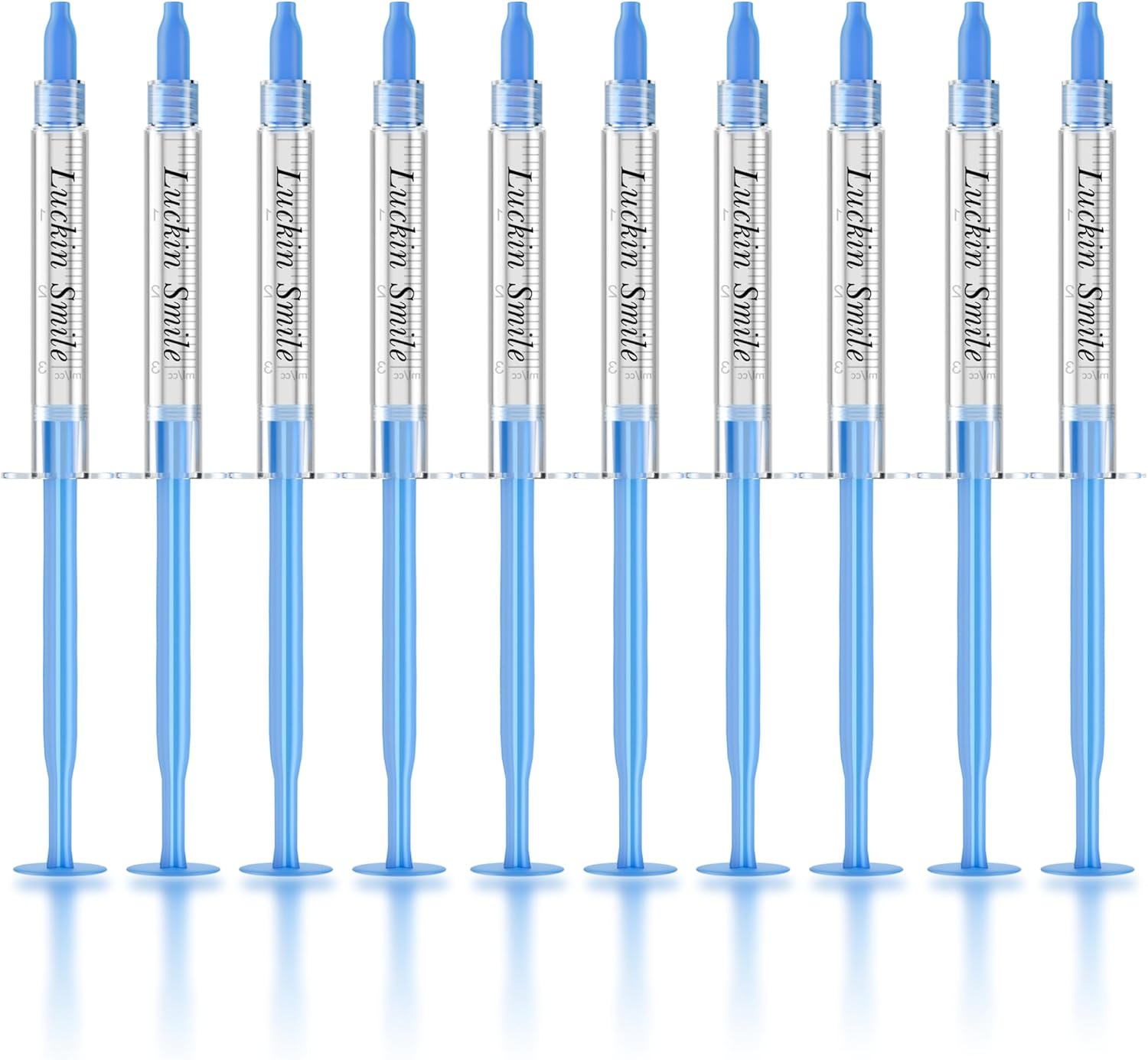 LUCKIN SMILE 10-Pack 35% Teeth Whitening Gel Refills, 35% Carbamide Peroxide Gel, 60 Whitening Treatments, No Sensitivity Teeth Whiteners, 3ml Whitening Gel for Teeth Whitening Kits