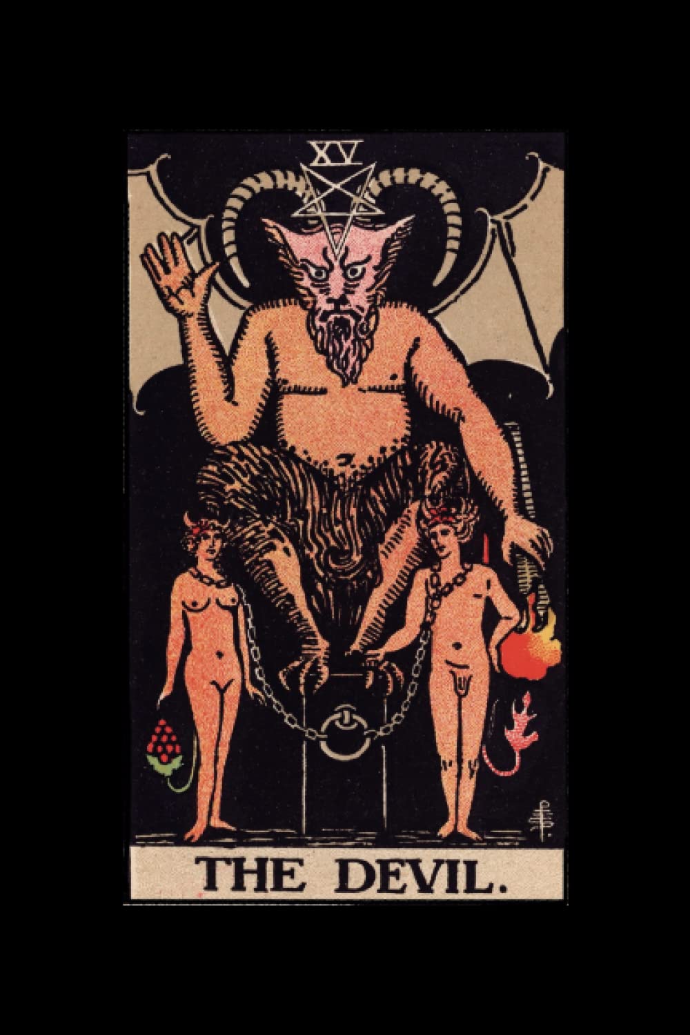 The Devil | 6x9 Paperback Lined Journal featuring a tarot card