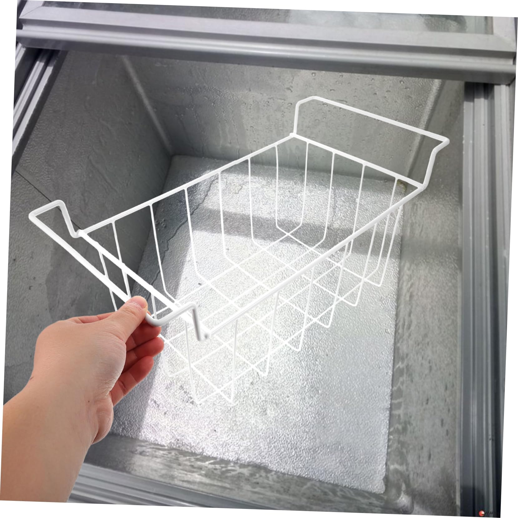 Cesta de Congelador Horizontal de Hierro Blanco para Cocina