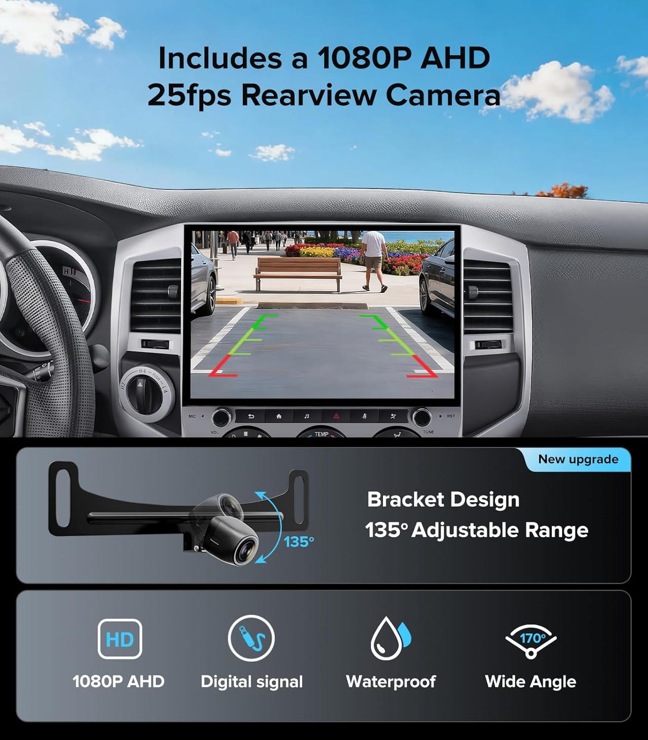 12.5" FHD Android 13 Car Stereo for Toyota Tacoma (2005-2015) - 8-Core 4G+64G Wireless CarPlay Android Auto with Physical Knobs, Support JBL System, 1920x1080 QLED Touchscreen, DSP, 5G WiFi