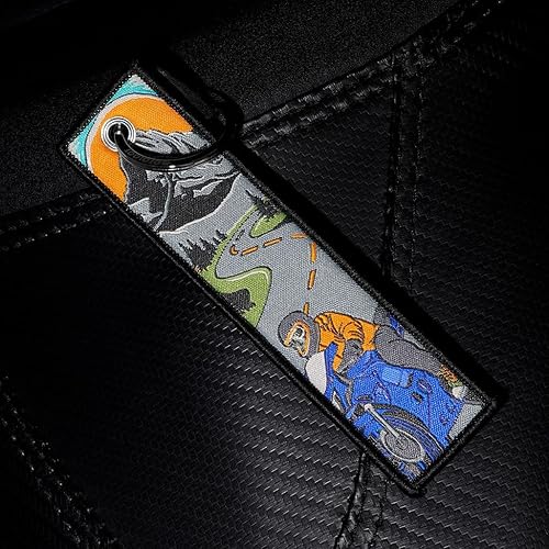 Miniatura 3 de MotoLoot Llavero para motocicletas, scooters, coches y regalos (Twisties del atardecer), Vibrante