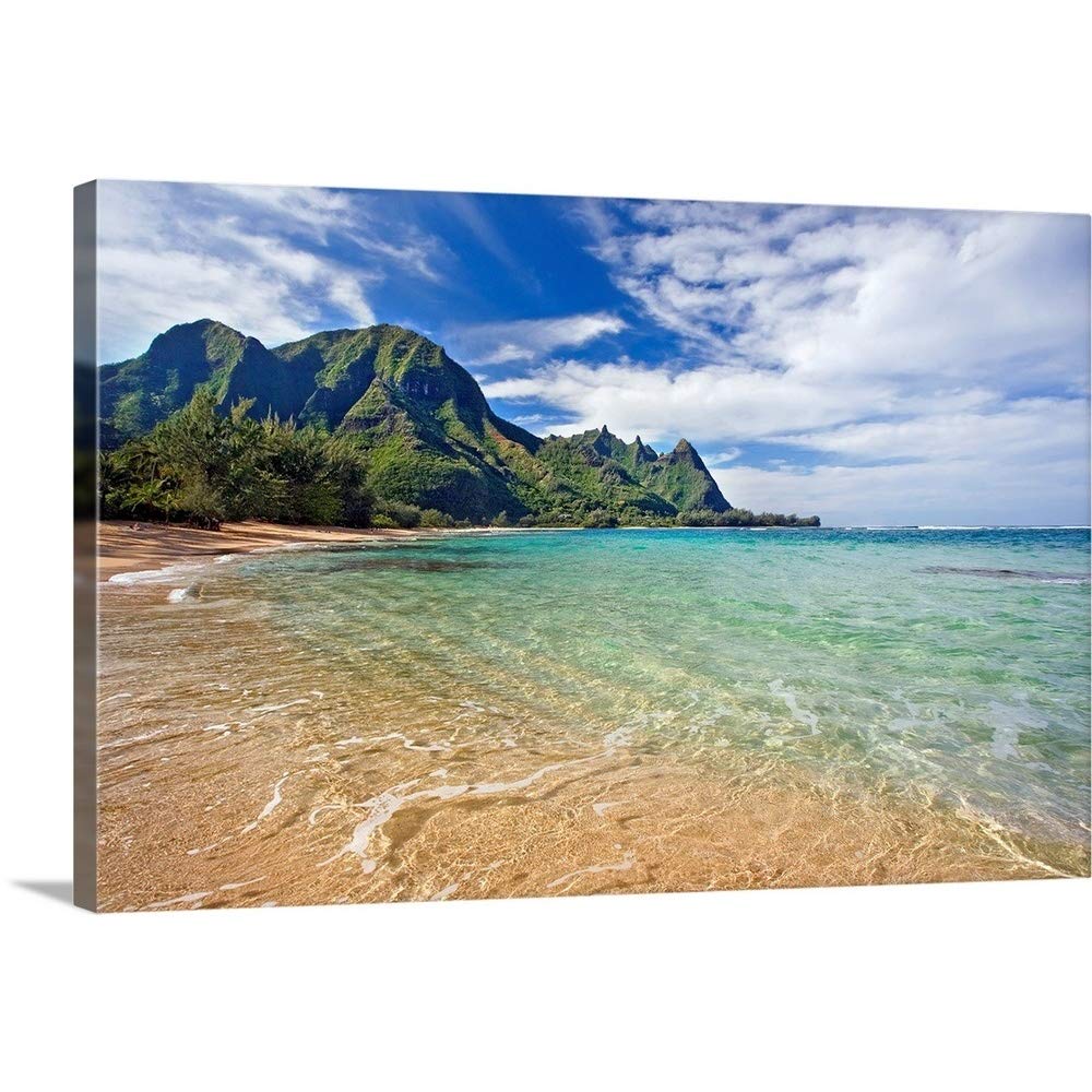 CANVAS ON DEMAND Hawaii Kauai North Shore Tunnels Beach Bali Hai Point Canvas Wall Art Print by M