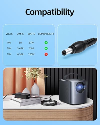 Miniatura 4 de Cargador de CA con certificación UL compatible con Anker Nebula Mars, Mars II, Mars II Pro, Mars Lite, Nebula Solar, cable adaptador de fuente de