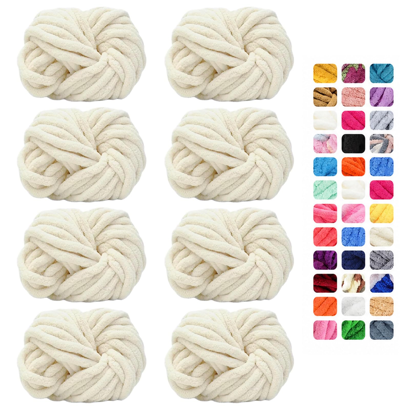 Maxee Ovillo de lana gruesa 8 x 250 unidades, lana voluminosa para tejer con los brazos, tejido de brazo suave, XXL, hilo de lana suave, para ganchillo para manta, perfecto para tejer nido de mascotas