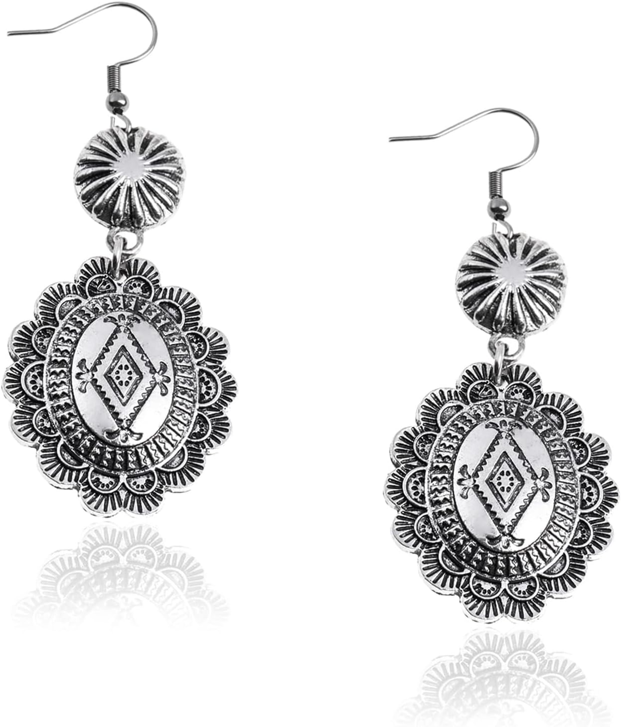 Rustic Couture's Western Earrings for Women Cowgirl Country Concho Dangling Western Statement Jewelry