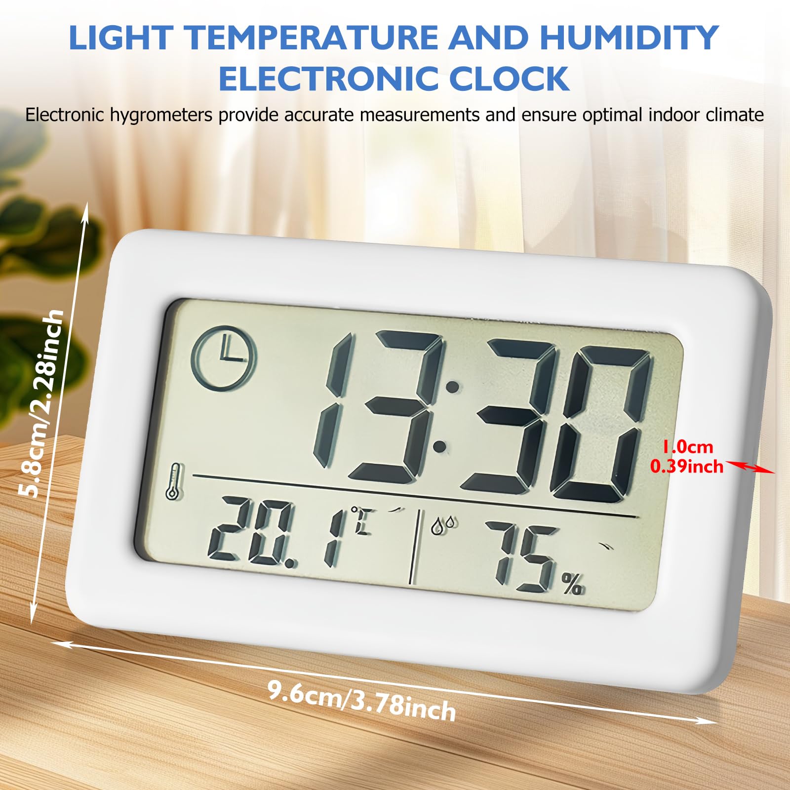 Image secondaire de Lot de 2 Thermomètres-Hygromètres Électroniques WIYETY avec Horloge et Support Magnétique