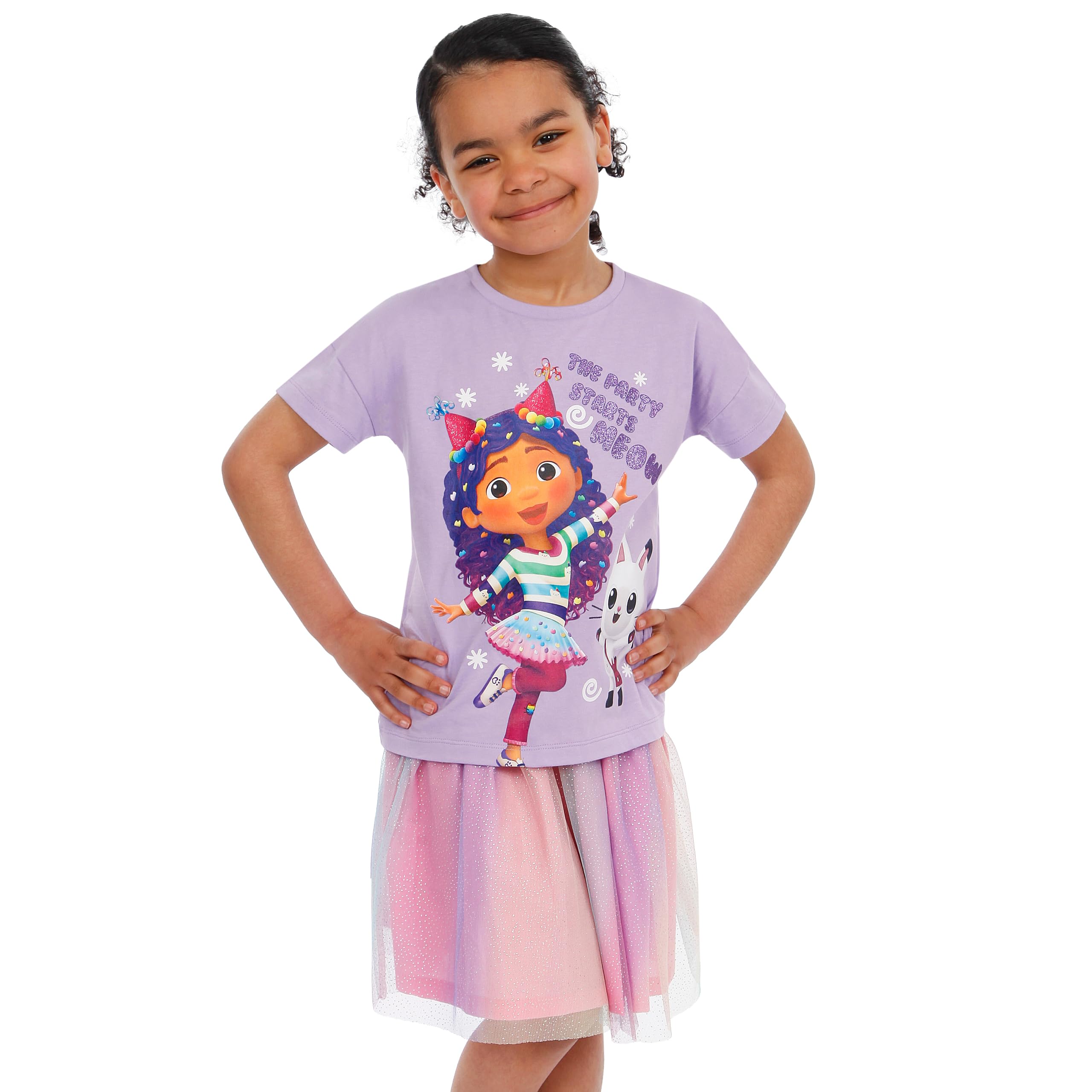 DreamWorks Gabby’s Dollhouse Camiseta Y Falda Niña | Ropa Para Niñas | Falda De Tul Niña