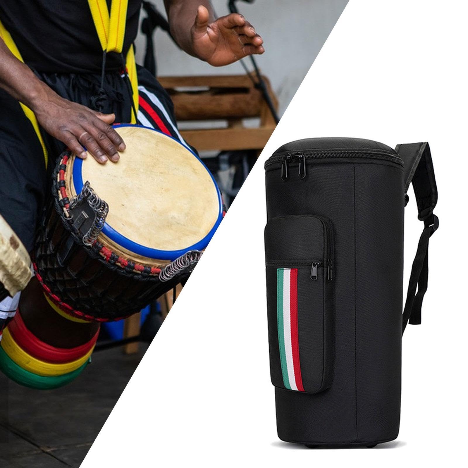 Qianly Estuche para djembé, mochila de transporte para tambores africanos, correa acolchada, 10 Inch