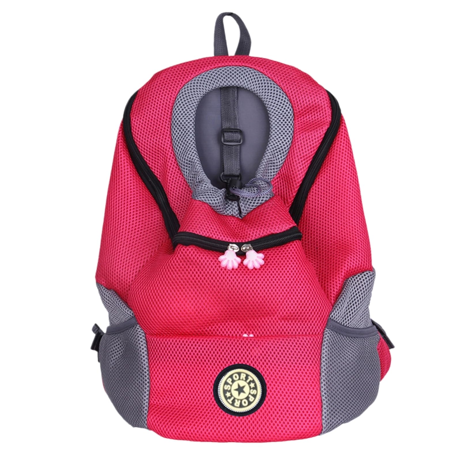 Veslyn Pet Travel Bag Ventilated Backpack Carrier For Cats & Small Dogs, Foldable Front With Secure Zipper Lock Outdoor Use-red-l