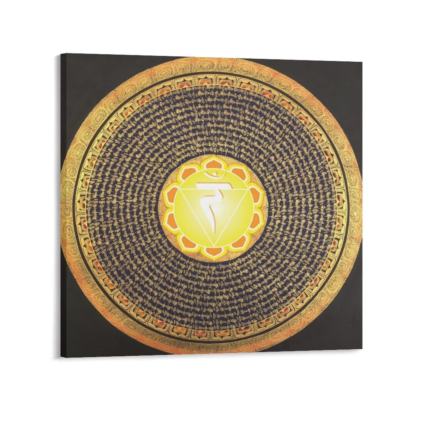 Poster solare del plesso chakra mantra mandala buddismo religione meditazione Buddha decorazione per la casa poster arte da parete camera da letto decorativa estetica 50 x 50 cm