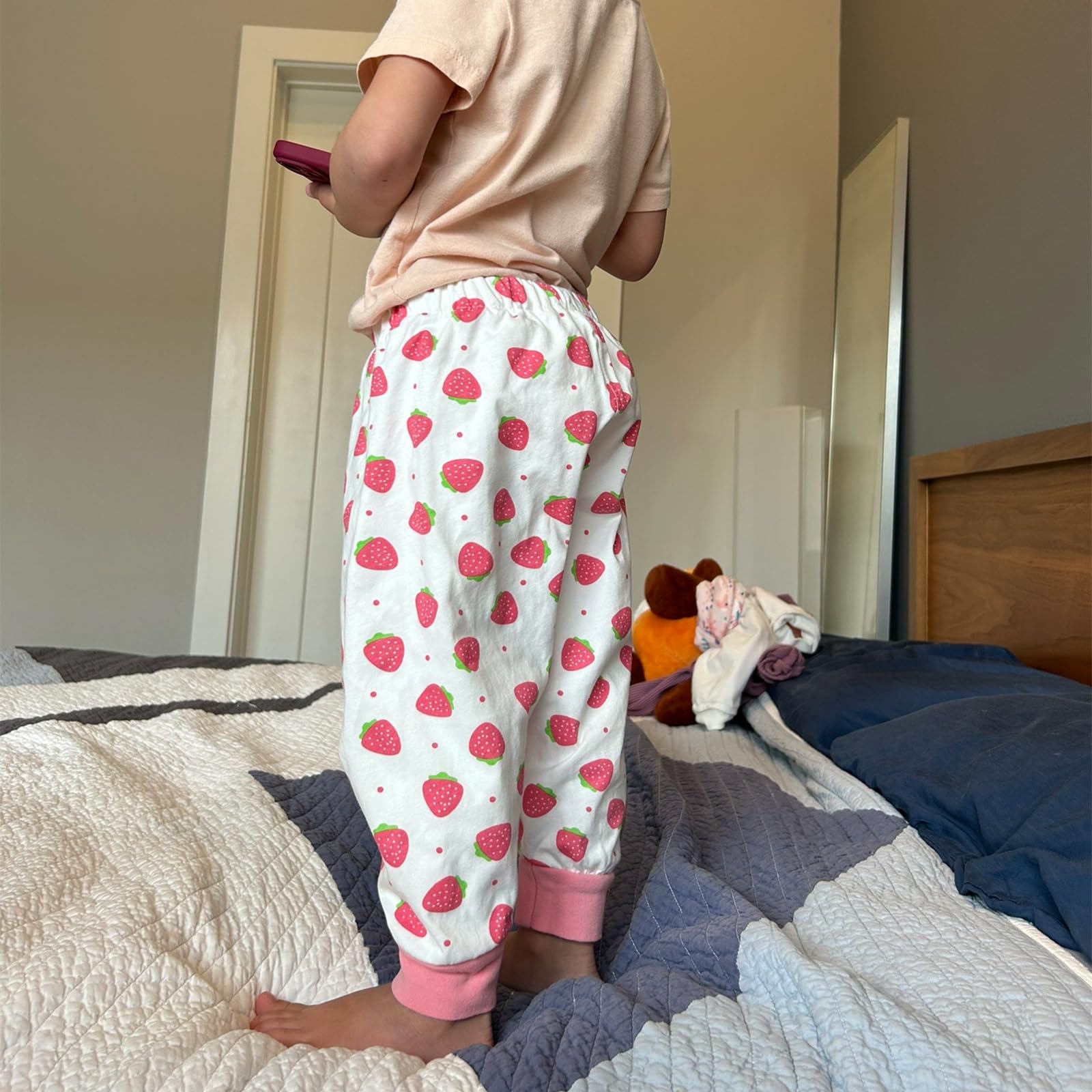 FLYISH DIRECT Potty Training Pants, Cotton Diaper Skirts Shorts, Reusable Training Pants Waterproof, Nappy Training Pants, Toddler Training Pants, 2 Packs, Strawberry Unicorn, XL — view 2