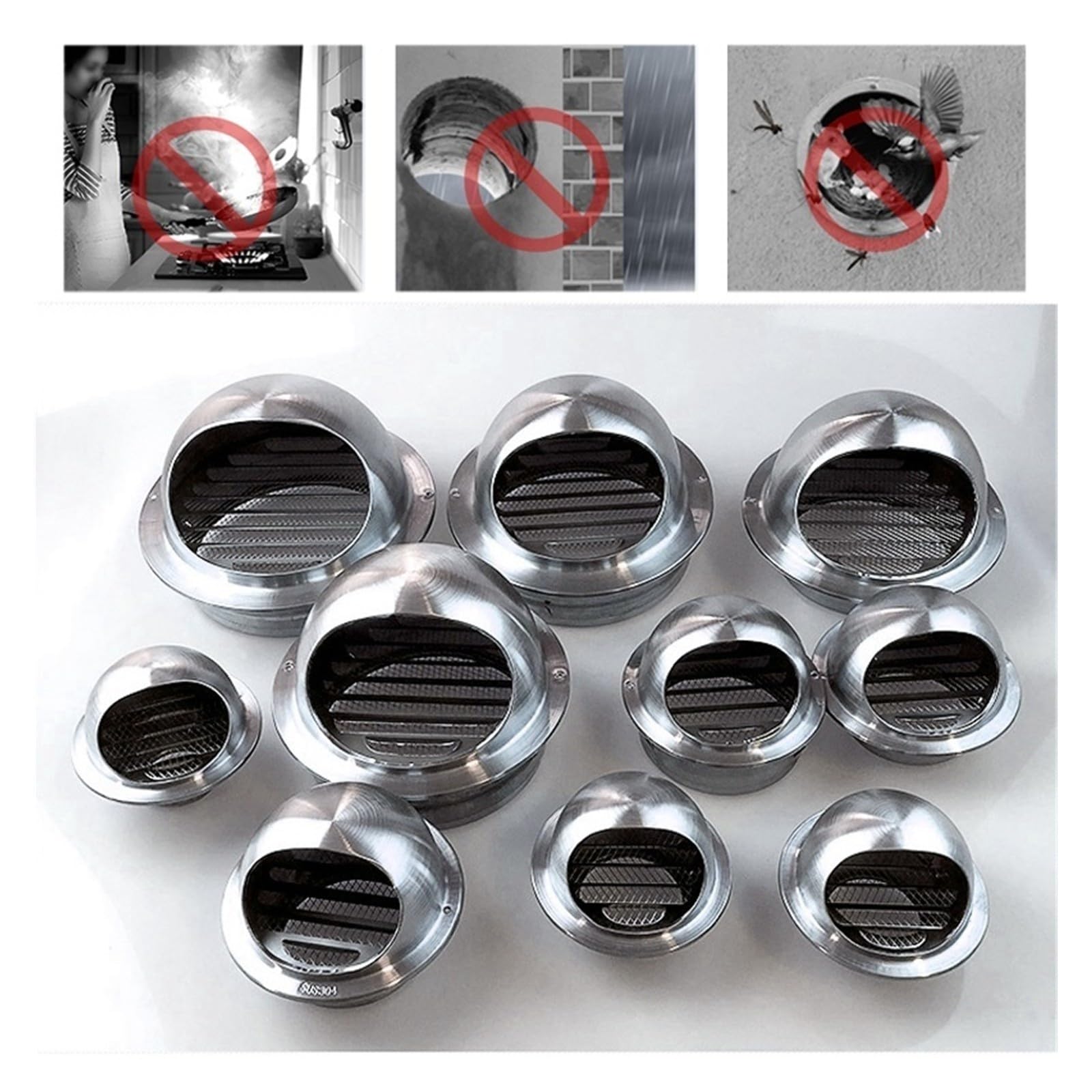 Hotte D'échappement Ø116, 155, 190mm Grille De Ventilation Pour Cuisine