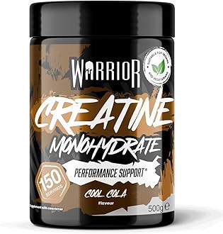 Warrior Creatine Monohydrate Powder 500g (150 Servings) – Pure Micronised Creatine Powder Supplement for Men & Women, Pre & Post Workout Strength, Muscle Growth & Recovery, Vegan – Cool Cola