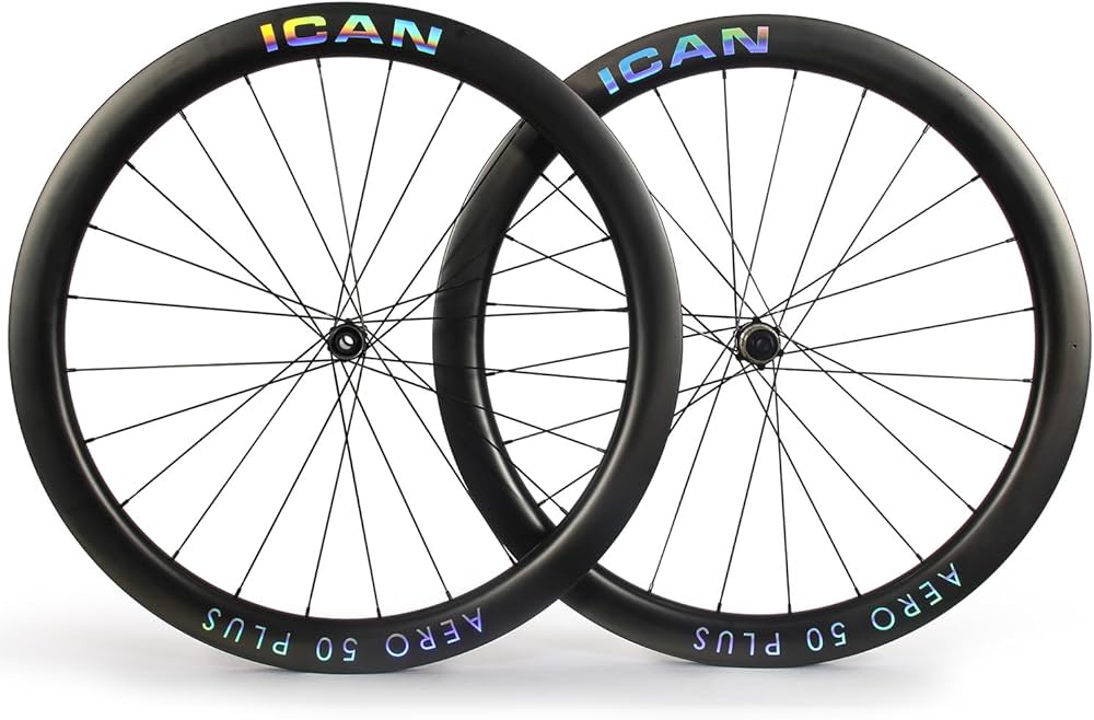 カーボンホイール 50mm高 28mm外幅 超高剛性 送料込み Amazon | ICAN AERO PLUSロードカーボンホイール700Cワイドリム