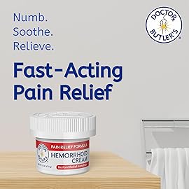 Doctor Butler\'s Hemorrhoid & Fissure Cream - Instant Pain Relief Hemorrhoid Treatment with Lidocaine, Fast Acting Hemorrhoid Cream for Relief from External Itching and Burning (1.5 oz.)