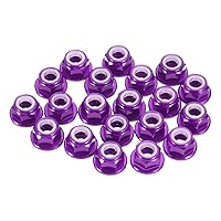 Vista 37 de MECCANIXITY 30 piezas de tuercas de bloqueo de aleación de aluminio M3 con paso de 0.5 mm, tuercas hexagonales con brida de nylon con rosca serrada
