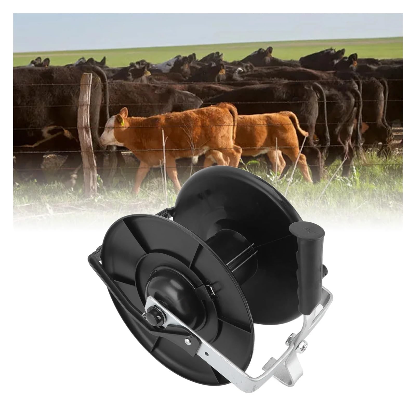 Handseilwinde, Manuelle Drahttrommel for Elektrozaun, hochfeste ABS-Drahttrommel, Elektrozaunseil-Aufwickler for landwirtschaftliche Betriebe(MLD-0052)