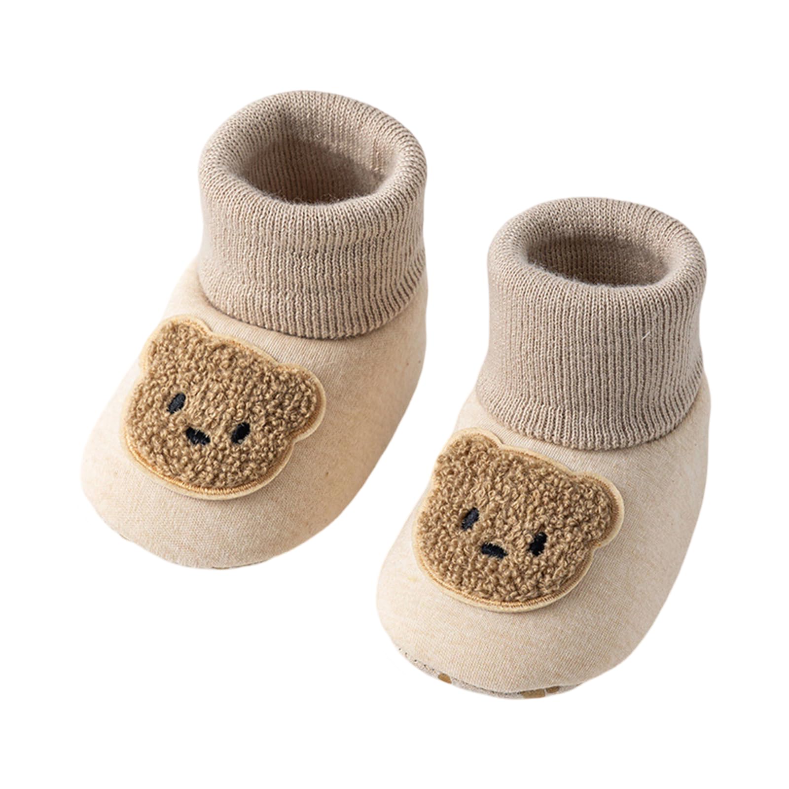 uikios 1 Pair Baby Socks Newborns Learning to Walking Floor Socks Cartoon Design Cotton Winter Footwear for Infants