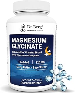 Dr. Berg Magnesium Glycinate 90ct – 4-in-1 Chelated for Muscle, Nerve, Sleep & Stress Support*– w/ D3, B6 & Zinc – 4X Lab-Tested – No Fillers – Formulated in USA, GMP-Certified