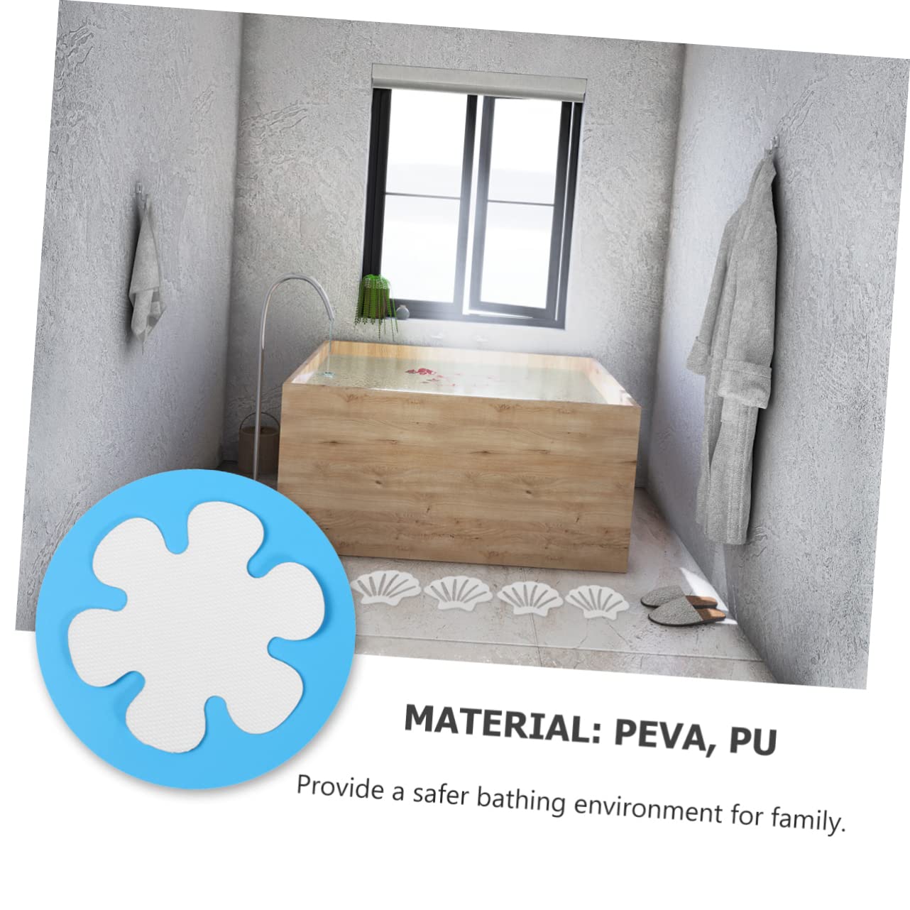 IWOWHERO 2Sets Non Slip Bathtub Stickers Slip Stickers for Pool Bathroom Stairs Flower Shaped Stickers Shell Slip Strips Safe Bathing